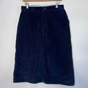 Vintage OshKosh B'Gosh Midi Skirt Corduroy Navy Blue Women's About Size 8